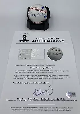 Mickey Mantle Signed Autographed Baseball With Beckett Full COA Letter • $1095