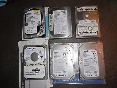 6 HARD DRIVES - Seagate Barracuda Western Digital And Maxtor • $49.99