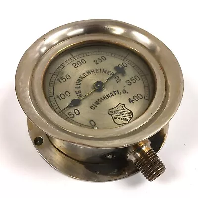 Antique Ashcroft Mfg Co. Lunkenheimer Co. Cincinnati Ohio Pressure Steam Gauge • $125