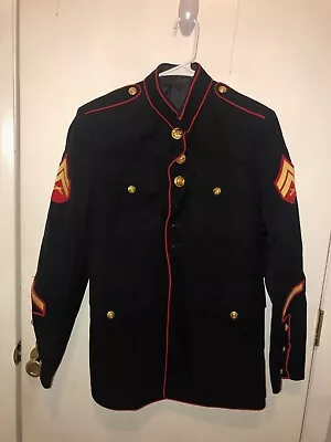 USMC Marine Corp Dress Blues SZ 38 Jacket Coat Crown Clothing USA • $59.99