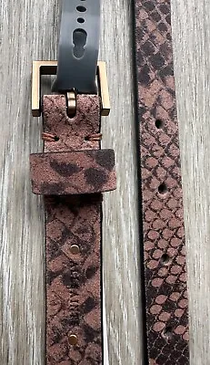 All Saints Women's Brown Animal Print 100% Leather Belt - Large - New & Tags • £39.99