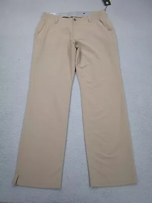 Under Armour Pants Mens 36x32 Beige Performance Slacks Golf Elastic Waist • $38.99