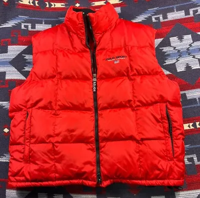 Vintage 90s Polo Sport Ralph Lauren Quilted Puffer Mens XL Down Vest Jacket • $129.99