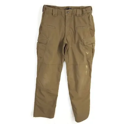 5.11 Tactical Series Pants Men 34/34 Zip Up 8 Pocket Brown Polyester Blend • $7.74