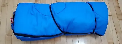 Vintage Blue Nylon Cover Coleman Sleeping Bag Plaid Interior • $19.99