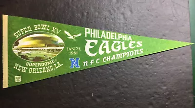 PHILADELPHIA EAGLES ~ 1981 Super Bowl XV Superdome Pennant ~ EX!!! • $24.99