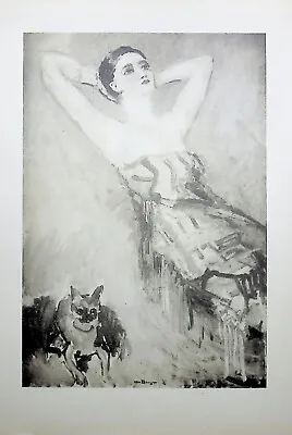 Kees Van Dongen: Young Woman And His/Her Dog Engraving Signed 1925 • $107.85