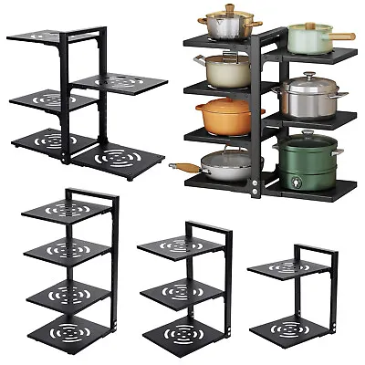 Adjustable Pan Stand Saucepan Pot Rack Kitchen Storage Organiser Shelf Holder UK • £10.95