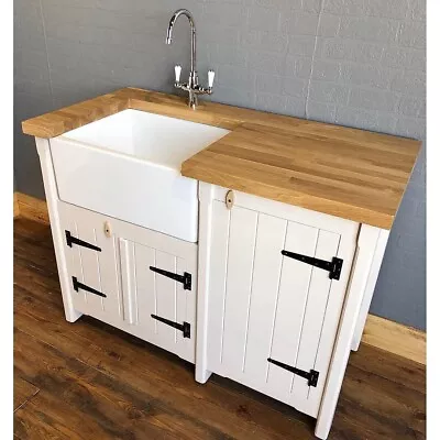 £1385 • Buy Pine Freestanding Belfast Butler Sink Unit Solid Oak Top Rustic Shabby Chic