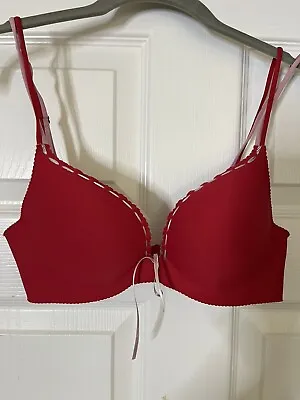 Victoria Secret 34B Push Up Bra Angels Secret Embrace Red Valentine Underwire • $12.99