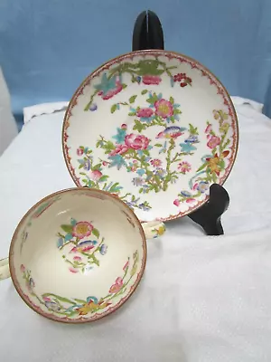 Old Minton **  Handled Soup  Bowl & Liner ** Birds & Flowers  8* Exquisite  ** • $8.99