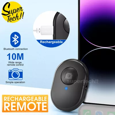 Rechargeable Wireless Bluetooth Remote Control Camera Shutter For IPhone Samsung • $8.95