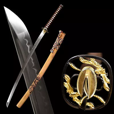 T10 Steel Clay Tempered Real Hamon Katana Japanese Samurai Sword Full Tang Sharp • $99.99