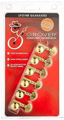 Grover 406G6  Mini Rotomatic Locking Tuners 6 In-Line Gold Finish • $86