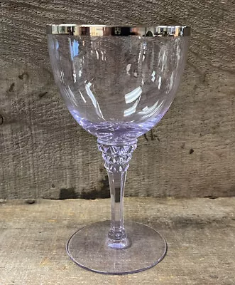 Tiffin Franciscan Single Platinum Band Stem #17501 Amethyst Water Goblet Scarce? • $40