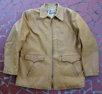 Monarch 1950's Horsehide Jacket Leather Car Coat In An X-large  Size 46 • $400