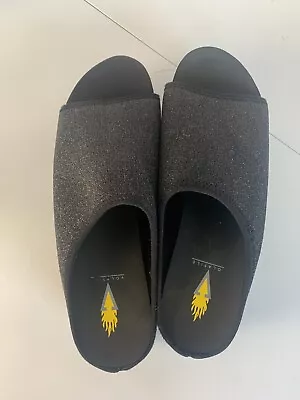Volatile Womens Festina Platform Slide Sandal Slip On Black Shimmer Size 8 • $30
