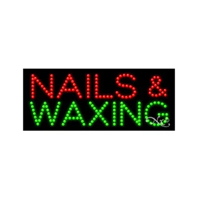 NEW “NAILS & WAXING  27x11 SOLID & ANIMATED LED SIGN W/CUSTOM OPTIONS 20470 • $299