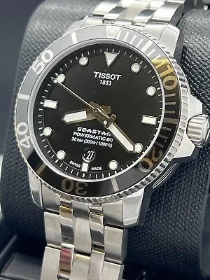 Tissot T120.407.11.051.00 1000 Black 43 Mm Dial Stainless Steel PM80 Men's Watch • £205