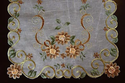 $27 • Buy Organza Embroidery Tablecloth Dining Table Placemats Runner Thanksgiving Fall
