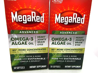 MegaRed Advanced Omega-3 Algae Oil 100 Tot Softgels Heart Eye Health EXP 5/2024 • $12.99