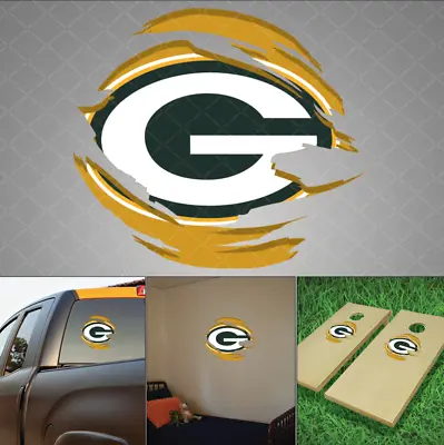 Green Bay Packers Distressed Scratched Decal Torn Ripped Tattered Vinyl Sticker • $3.50