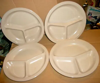 4 Vintage Anchor Hocking Microware Melamine Microwave Divided Plates #PM486 • $31.99