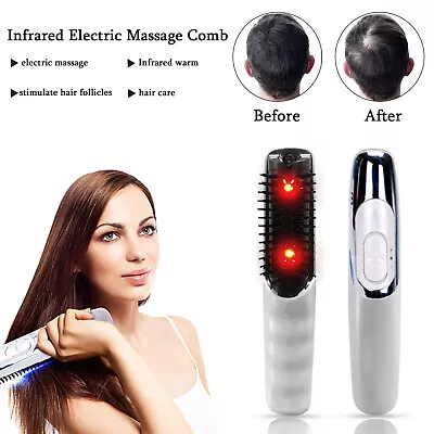 Electric Massager Comb Infrared Laser Hair Growth Head Scalp Vibrating Brush UK • £10.49