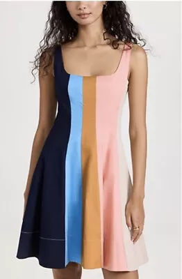 $244.55 • Buy NWT STAUD WELLS MINI LAND & SEA STRIPED STRETCH COTTON DRESS -Size XS EU 36 US 4