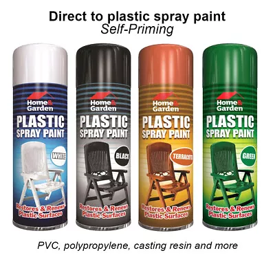 Plastic Spray Paint Direct To Plastic Surfaces Restore Garden Furniture 300ML • £6.19
