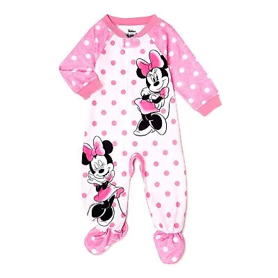 MINNIE MOUSE DISNEY Footed Pajamas Blanket Sleeper NWT Toddler's 2T 3T Or 4T $28 • $18.99