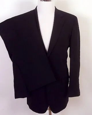 EUC Jos. A. Bank Black Pinstriped 100% Wool Men's 2 Pc Business Suit Sz 42 L • $71.99