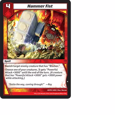 Kaijudo X3 HAMMER FIST Common #40/55 6DSI (Playset) DragonStrike Infernus - 2013 • $1.01