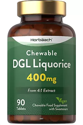 DGL Licorice Chewable Tablets 400mg | Liquorice Root Extract | 90 Vegan Tabs | • £11.26