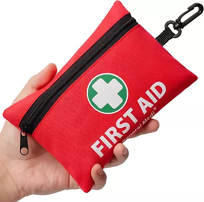 Mini First Aid Kit 110 Piece Small First Aid Kit Includes Emergency Foil Blanket • $25.42
