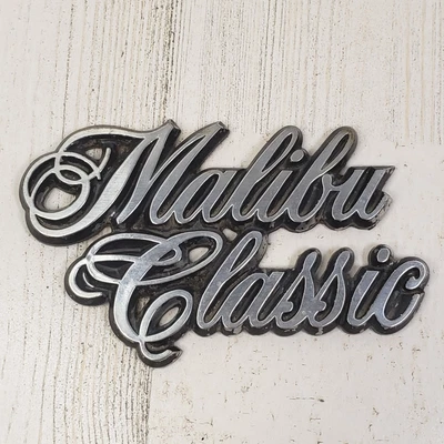$16.99 • Buy Vintage Metal Chevy Malibu Classic Script  Emblem Badge 1970's OEM