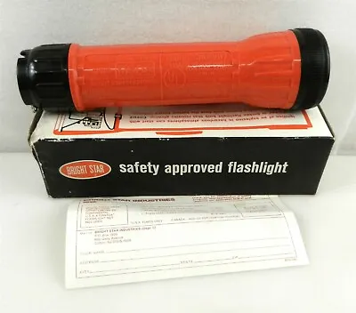 $24.95 • Buy Vtg Bright Star 2117 Flashlight D-Cell Op Loud Orange W/Paperwork USA ~NIOB~ F36