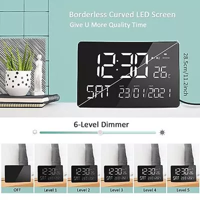 LIORQUE Digital Clock With Date And Day For Elderly Calendar Digital Clock Memor • £20.39