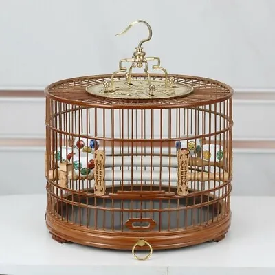 $139.99 • Buy Chinese Old Bamboo Carving Circular Bird Cage With Pure Hand-made鸟笼 60323