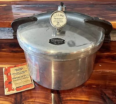 Vintage Presto Pressure Cooker Canner~16 Qt Aluminum~Model 7-B~Weight-Book~CA16 • $74.99