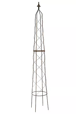 Metal Rust Garden Obelisk Climbing Plant Support Frame Deluxe 200cm • £35.98