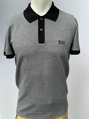 Hugo Boss Polo Men's Size L Short Sleeve Slim Fit Mercerized Cotton Black • $49.99