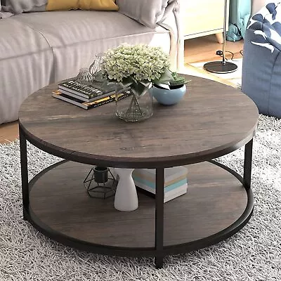 $101.99 • Buy NSdirect 36 Inches Round Coffee Table,Wooden Surface Top & Metal Legs Sofa Table