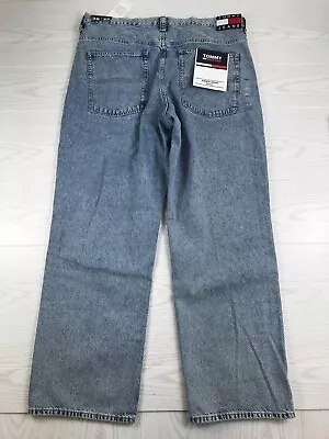 Tommy Hilfiger Baggy Jeans Men 38x32 Aiden Stone Washed Wide Leg Hip Hop NEW $99 • $50