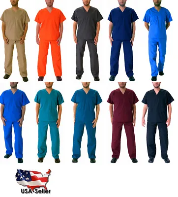 Natural Workwear Mens Authentic EDS Unisex Medical Uniform Cargo Scrub Set • $20.90