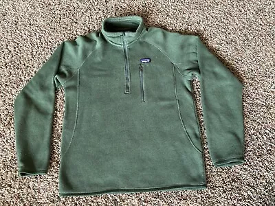 Patagonia Men's Better Sweater 1/4 Zip Green Fleece Size M • $35