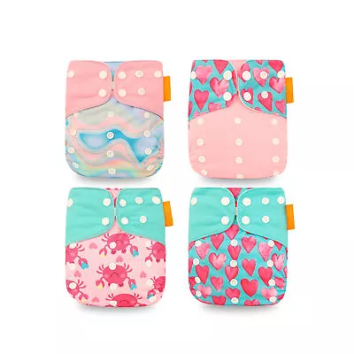 4PCS  Cloth Diaper Washable Reusable Stretchable Cloth Pocket Diapers K8F4 • £17.51