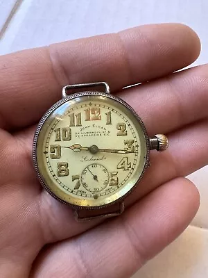 Borgel Officers Trench Watch 1918 WW1 Silver 35mm Elkan Colonial Not Working • £349