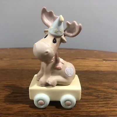 Precious Moments You Mean The Moose To Me Birthday Train Age 13 Bisque Porcelain • $19.99