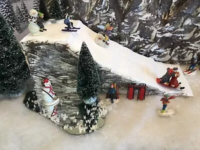 Christmas Village Display Ski Slope W Matching Background • $110